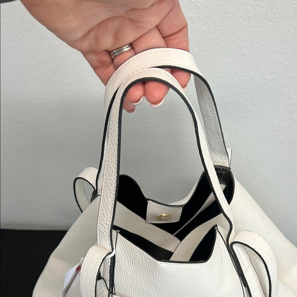 Cheval Firenze | White Leather Tote w/ Matching Mini Bag - Picture 10 of 12